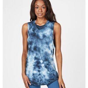 Blue Tie-Dye Sleeveless Top